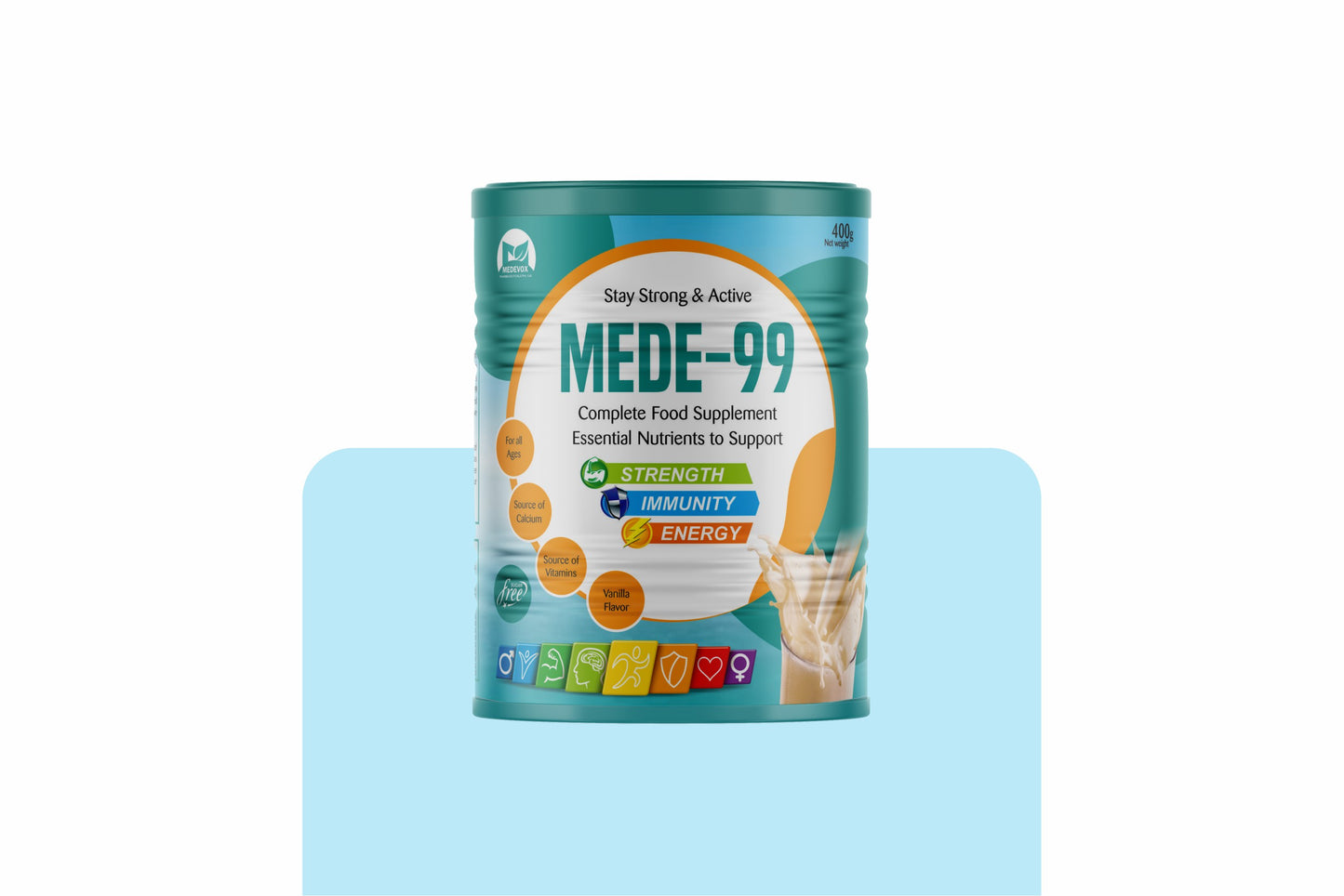 "Mede-99 Tin: Unlock Your Full Potential with Our Advanced Nutritional Supplement for Brain, Heart, Immune, and Overall Health"